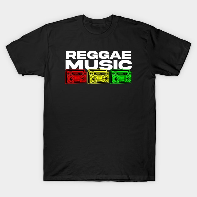 Reggae Music Boombox Vintage Jamaican T-Shirt by dconciente